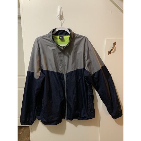 Vintage Starter Windbreaker Jacket Men's Size XL‎ Grey/Navy/Green Zip-Up - Picture 1 of 16